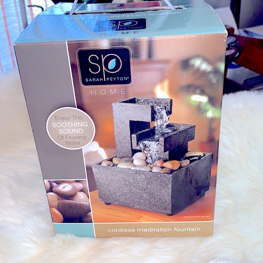 New»Sarah Peyton« Home Spa Cordless Meditation Fountain Soothing Sounds Of Water